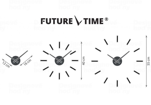 Designové nalepovací hodiny Future Time FT9400TT Modular titanium grey 40cm