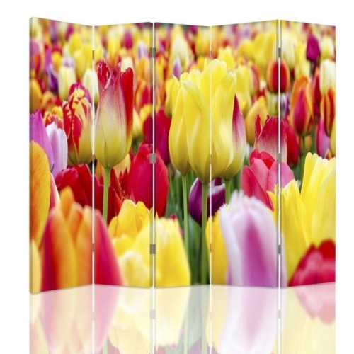 Ozdobný paraván, Pestrobarevné tulipány