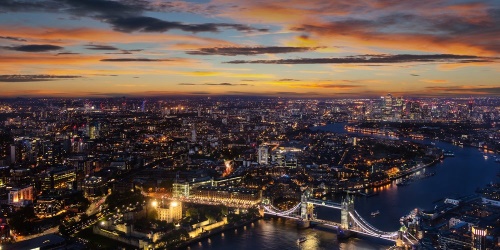 Obraz letecký pohľad na Tower Bridge