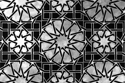 Samolepiaca tapeta orientálna mozaika v čiernobielom