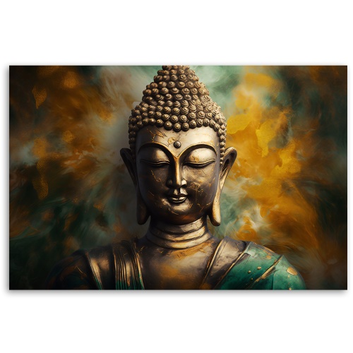 Obraz na plátně, buddha zenové listy