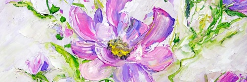 Obraz maľované kvety v letnom prevedení