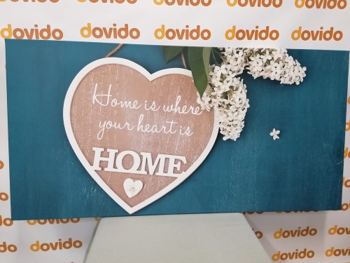 Obraz srdce s citátom - Home is where your heart is