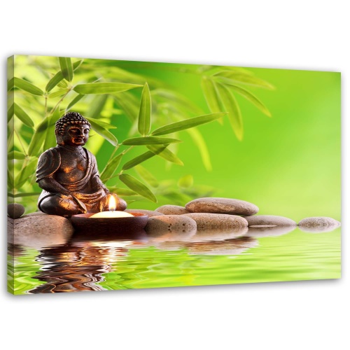 Obraz na plátně Buddha Bamboo zenový kámen