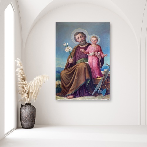 Obraz na plátně REPRODUKCE Svatý Josef a dítě Roznav