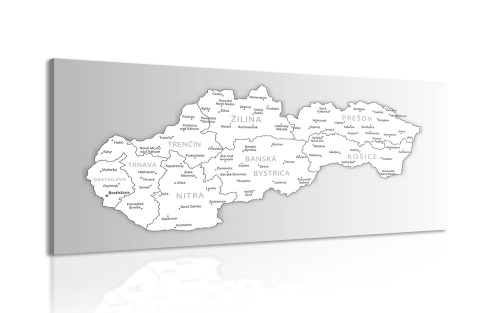 Obraz čiernobiela mapa Slovenska