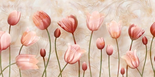Obraz staroružové tulipány