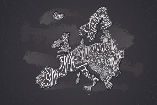 Samolepiaca tapeta moderná mapa Európy