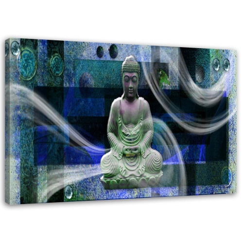Obraz na plátně Buddha Feng Shui Blue