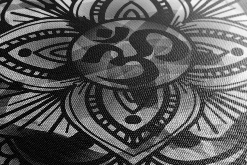 Obraz Mandala zdravia v čiernobielom prevedení