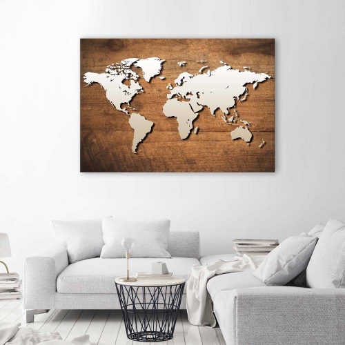Obraz na plátně Mapa světa na deskách