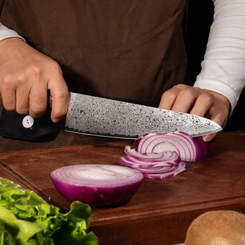 FUJUNI kuchařský damaškový nůž Chef 8" (210 mm) Rosewood VG-10