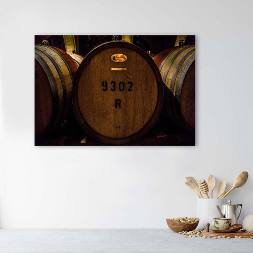 Obraz na plátně Sudy na víno dřevo