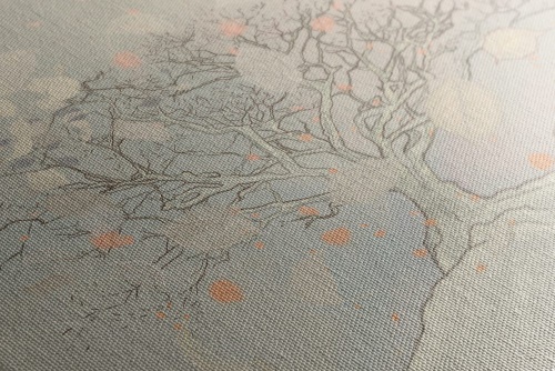 Obraz kreslený jesenný strom