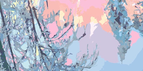 Obraz abstraktné spojenie stromov