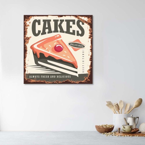 Obraz na plátně Vintage znamení dorty