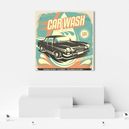 Obraz na plátně Myčka aut Vintage Sign