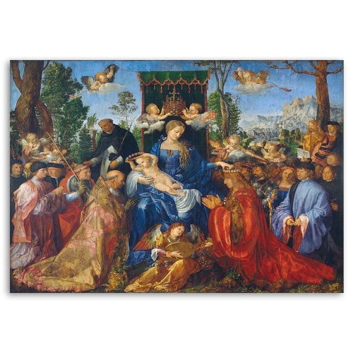 Obraz na plátně REPRODUKCE Růžencová slavnost A.Dürer,