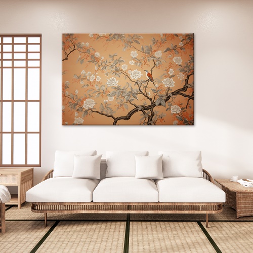 Obraz na plátně, Pták strom Chinoiserie
