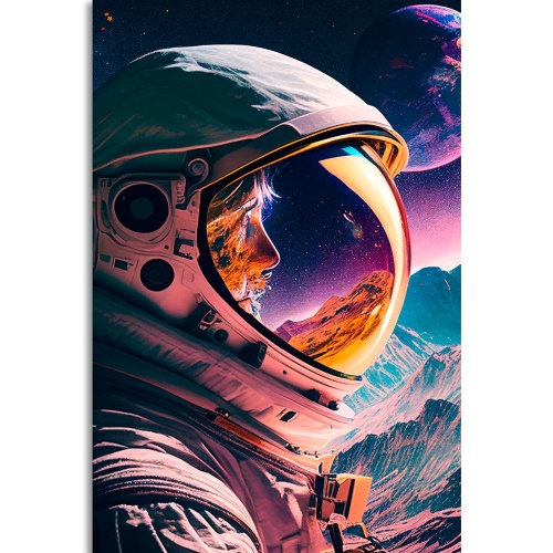 Obraz tajuplný profil kozmonauta