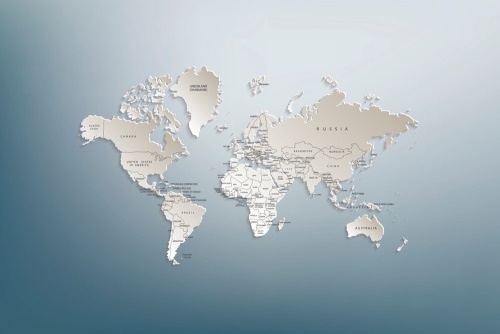 Samolepiaca tapeta mapa sveta v originálnom prevedení
