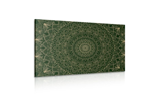 Obraz detailná ozdobná Mandala v zelenej farbe
