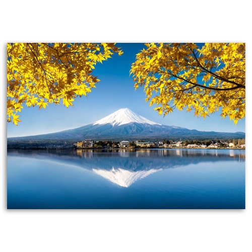 Obraz na plátně JAPONSKÁ FUJI Horské žluté listy
