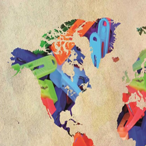 Ozdobný paraván Retro mapa světa
