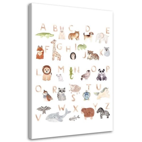 Obraz na plátně Dětská abeceda Zvířata Barevné