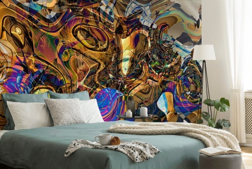 Samolepiaca tapeta plná abstraktného umenia