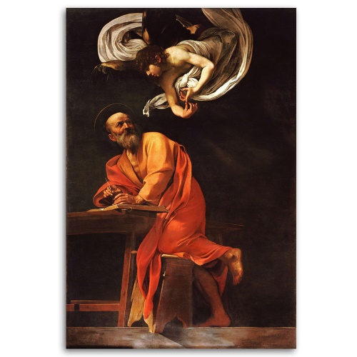 Obraz na plátně REPRODUKCE Matouš a anděl - Caravaggio