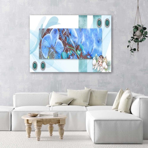 Obraz na plátně Orchidejová abstraktní modrá