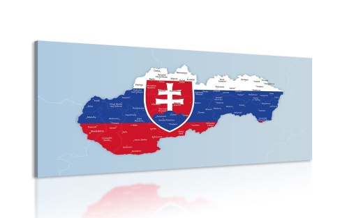 Obraz mapa Slovenska so štátnym znakom