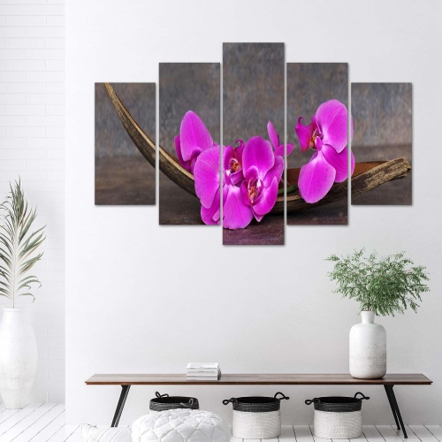 Obraz na plátně pětidílný Orchidejové květinové zenové lázně