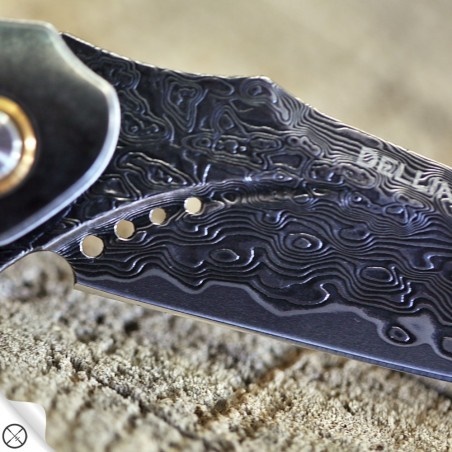 DELLINGER Paiku Black Coating VG-10 Damascus nůž zavírací  