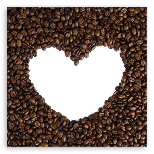 Obraz na plátně, Kávová srdce