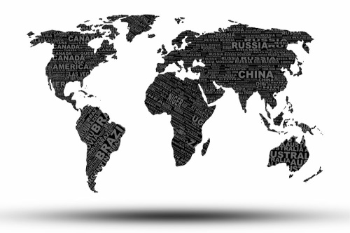 Tapeta čiernobiela mapa sveta