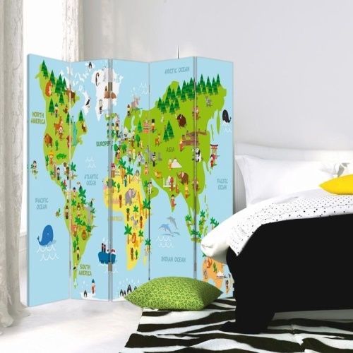 Ozdobný paraván, Mapa světa pro děti