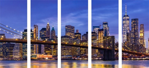 5-dielny obraz očarujúci most v Brooklyne