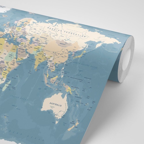 Samolepiaca tapeta štýlová vintage mapa sveta