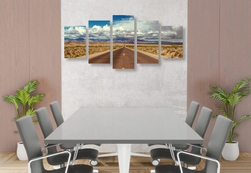 5-dielny obraz cesta v púšti