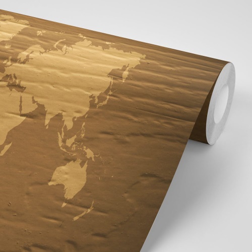 Samolepiaca tapeta hnedá mapa sveta