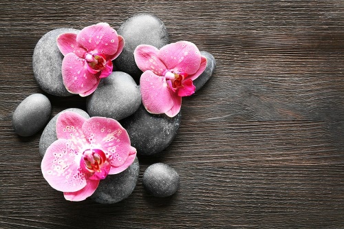 Samolepiaca fototapeta Zen kompozícia s orchideou