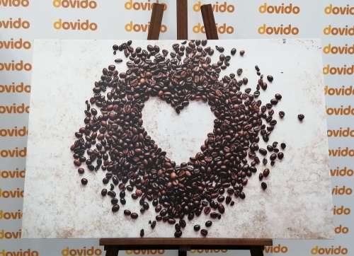 Obraz srdce z kávových zŕn