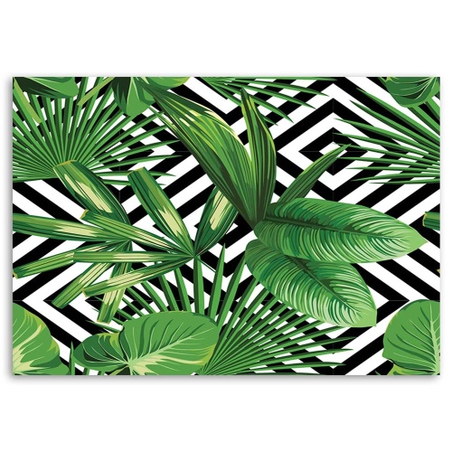 Obraz na plátně Geometrické listy palmy zelené