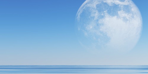Obraz mesiac nad morom