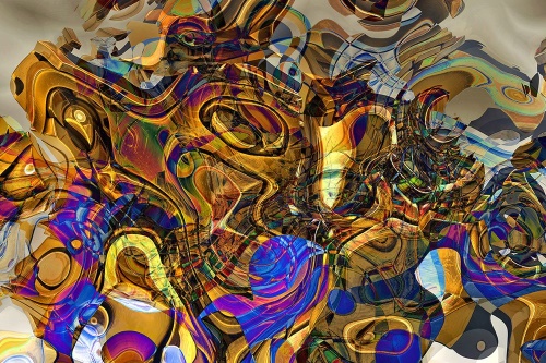Samolepiaca tapeta plná abstraktného umenia