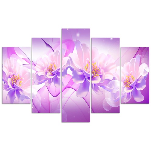 Obraz na plátně pětidílný Květiny Fialová příroda