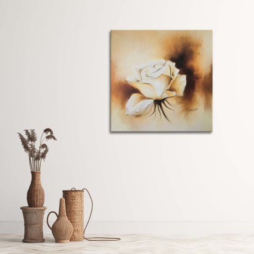 Obraz na plátně Růžový květ hnědý