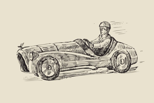 Obraz pretekárske auto v retro prevedení